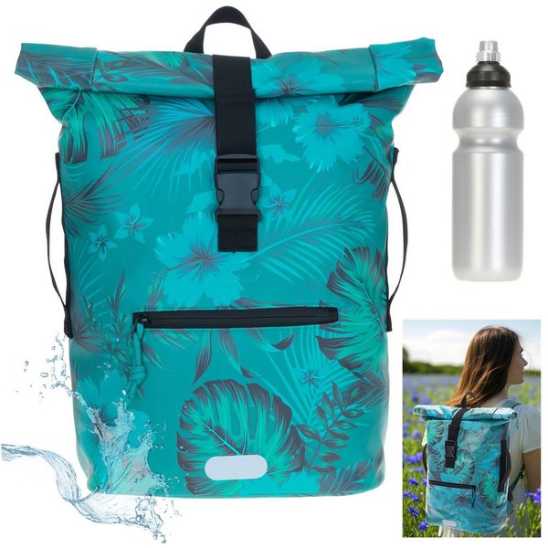 ELEPHANT Freizeitrucksack Time Bag aus Plane, Rucksack Laptoprucksack Daypack wasserabweisend + Trinkflasche