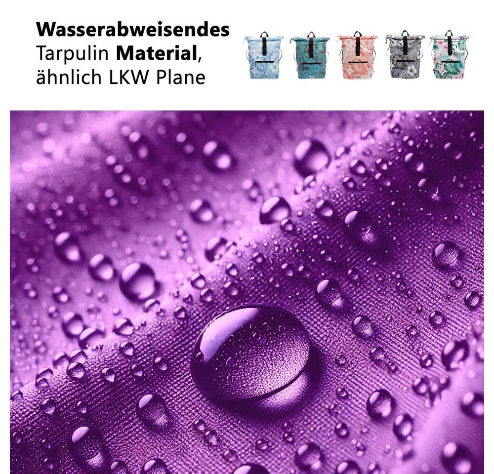 ELEPHANT Freizeitrucksack Time Bag aus Plane, Rucksack Laptoprucksack Daypack wasserabweisend + Trinkflasche – Bild 4 von 5