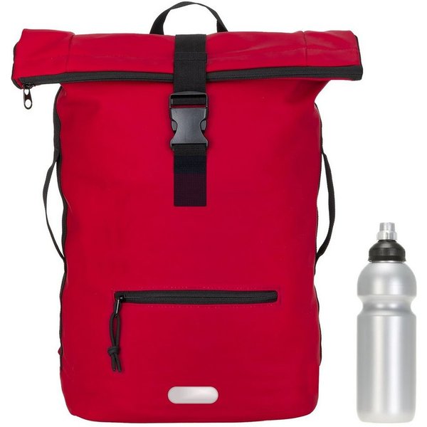 ELEPHANT Freizeitrucksack Time Bag aus Plane, Rucksack Laptoprucksack Daypack wasserabweisend + Trinkflasche