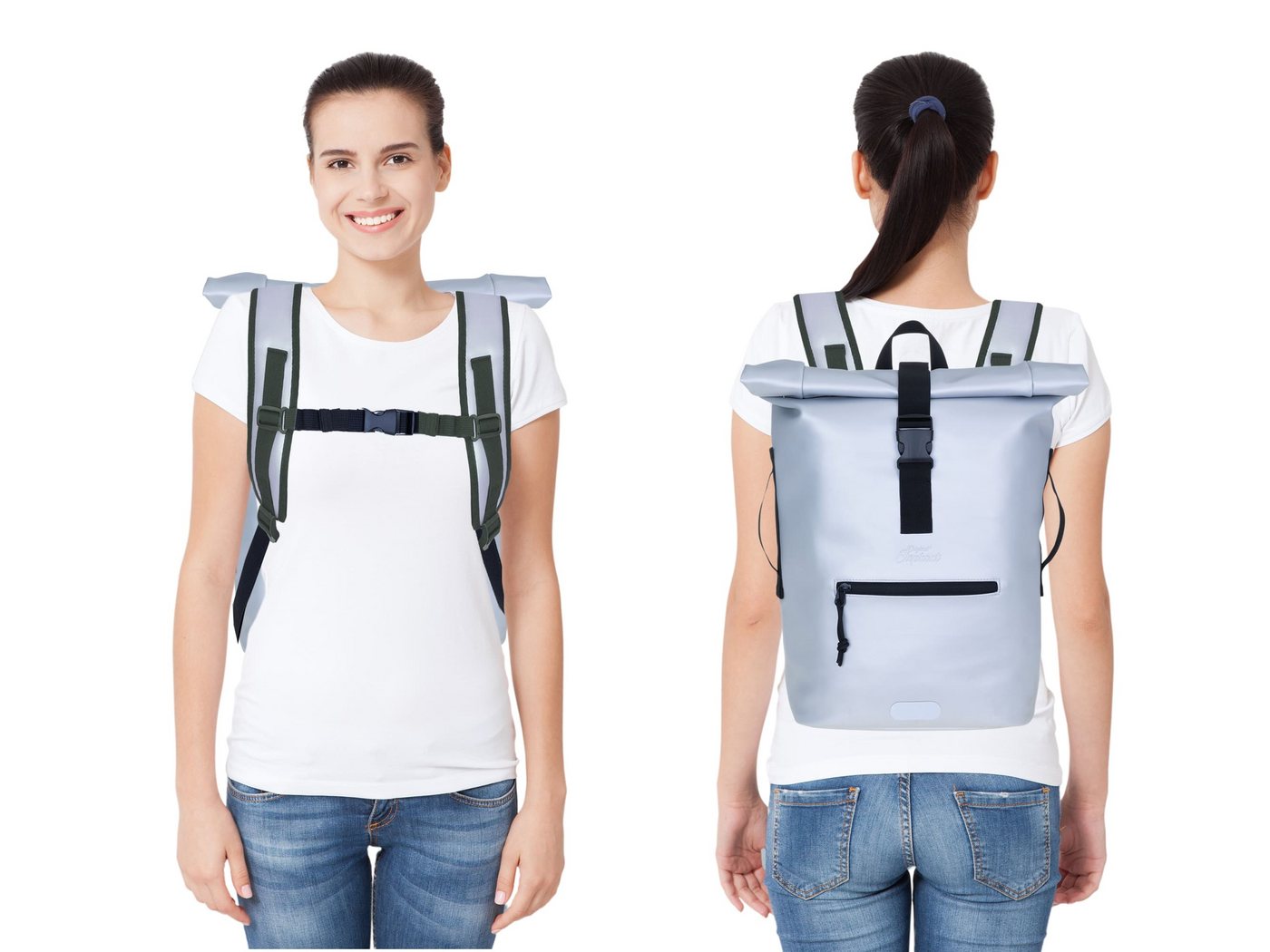 ELEPHANT Freizeitrucksack Time Bag aus Plane, Rucksack Laptoprucksack Daypack wasserabweisend + Trinkflasche – Bild 4 von 5