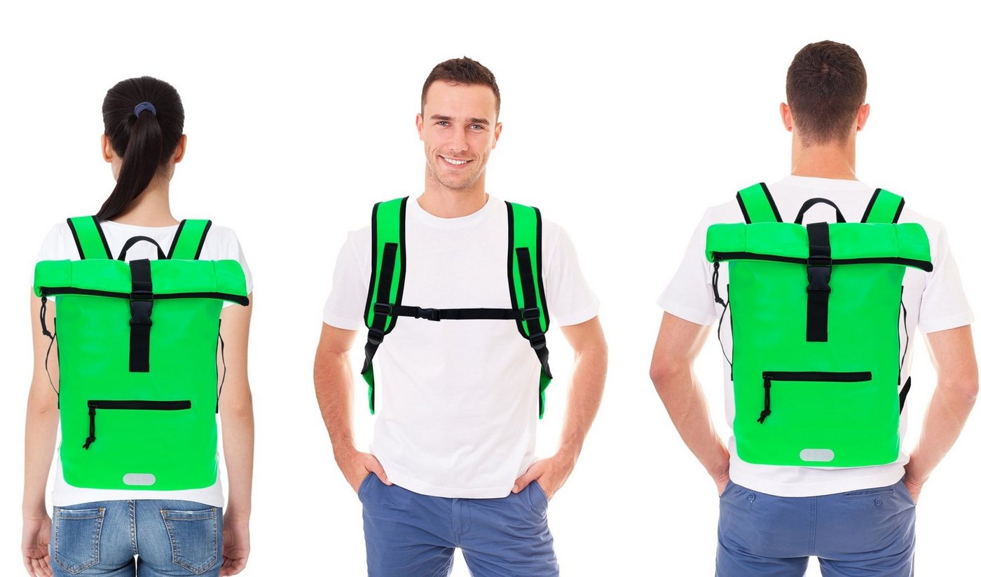 ELEPHANT Freizeitrucksack Time Bag aus Plane, Rucksack Laptoprucksack Daypack wasserabweisend + Trinkflasche – Bild 3 von 5