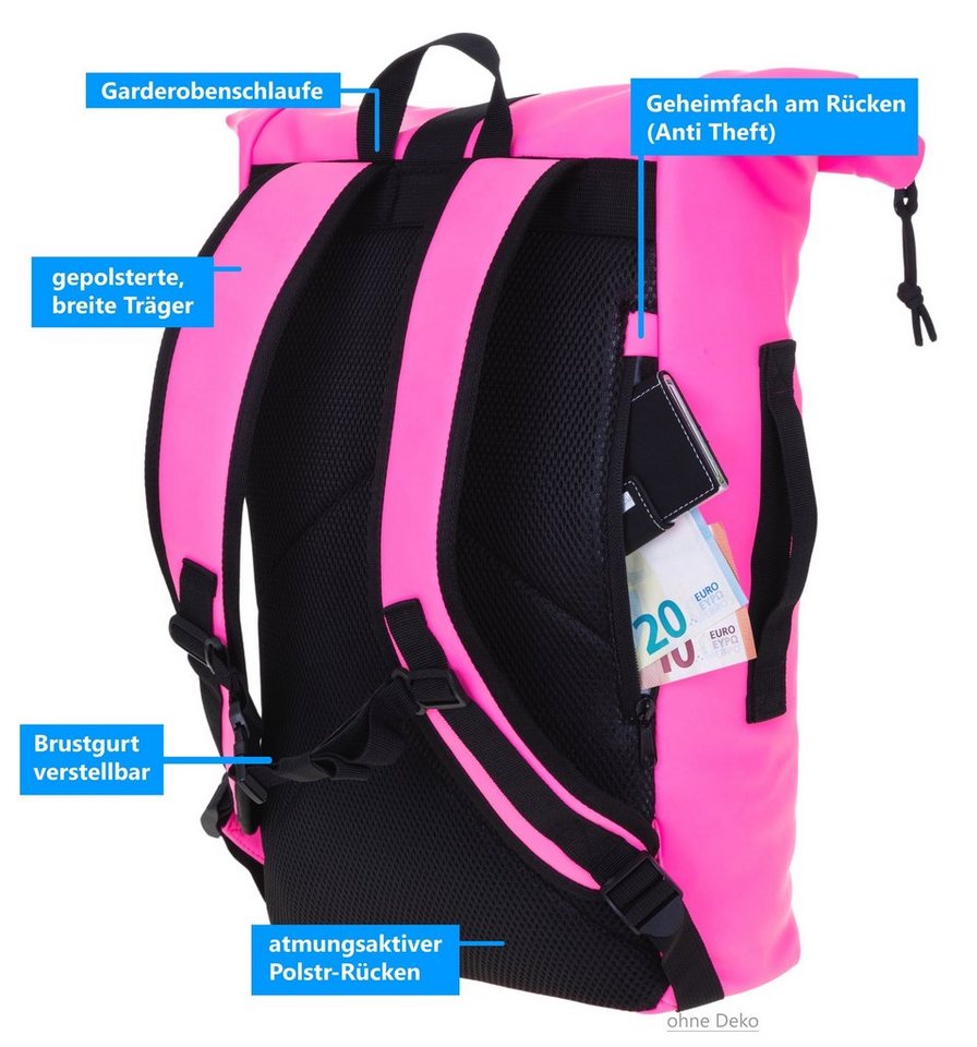 ELEPHANT Freizeitrucksack Time Bag aus Plane, Rucksack Laptoprucksack Daypack wasserabweisend + Trinkflasche – Bild 4 von 5