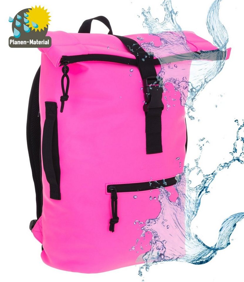 ELEPHANT Freizeitrucksack Time Bag aus Plane, Rucksack Laptoprucksack Daypack wasserabweisend + Trinkflasche – Bild 5 von 5
