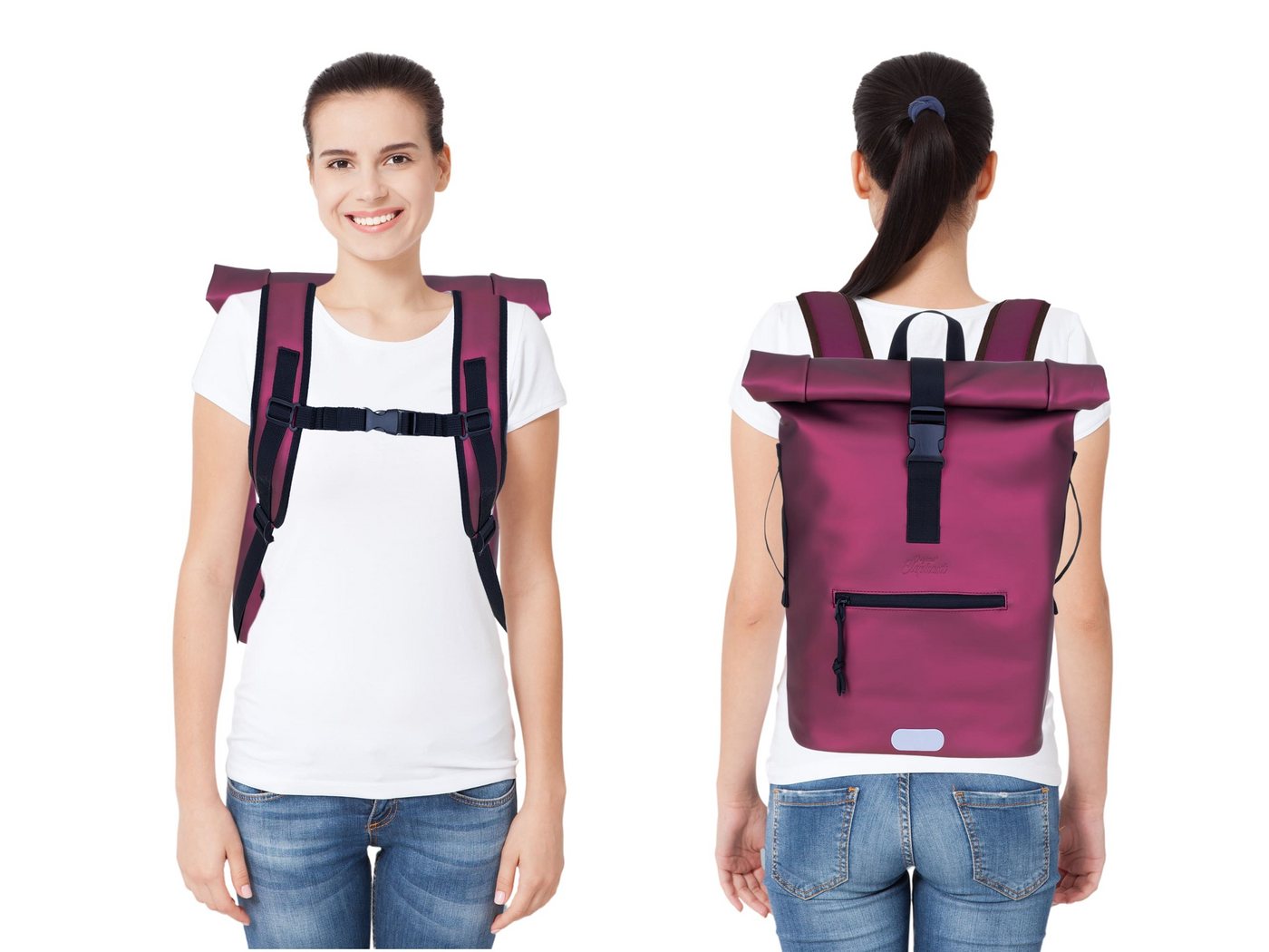 ELEPHANT Freizeitrucksack Time Bag aus Plane, Rucksack Laptoprucksack Daypack wasserabweisend + Trinkflasche – Bild 4 von 5