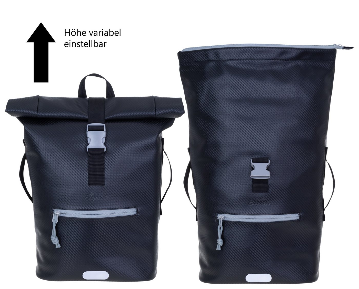 ELEPHANT Freizeitrucksack Time Bag aus Plane, Rucksack Laptoprucksack Daypack wasserabweisend + Trinkflasche – Bild 5 von 5