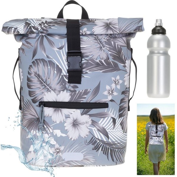 ELEPHANT Freizeitrucksack Time Bag aus Plane, Rucksack Laptoprucksack Daypack wasserabweisend + Trinkflasche