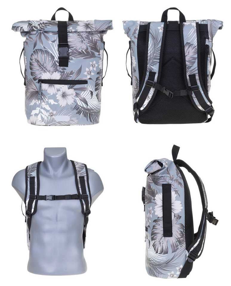 ELEPHANT Freizeitrucksack Time Bag aus Plane, Rucksack Laptoprucksack Daypack wasserabweisend + Trinkflasche – Bild 3 von 5