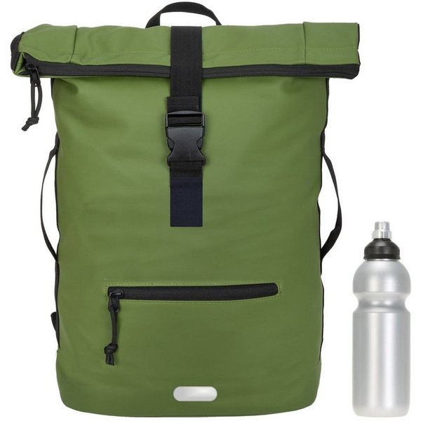 ELEPHANT Freizeitrucksack Time Bag aus Plane, Rucksack Laptoprucksack Daypack wasserabweisend + Trinkflasche