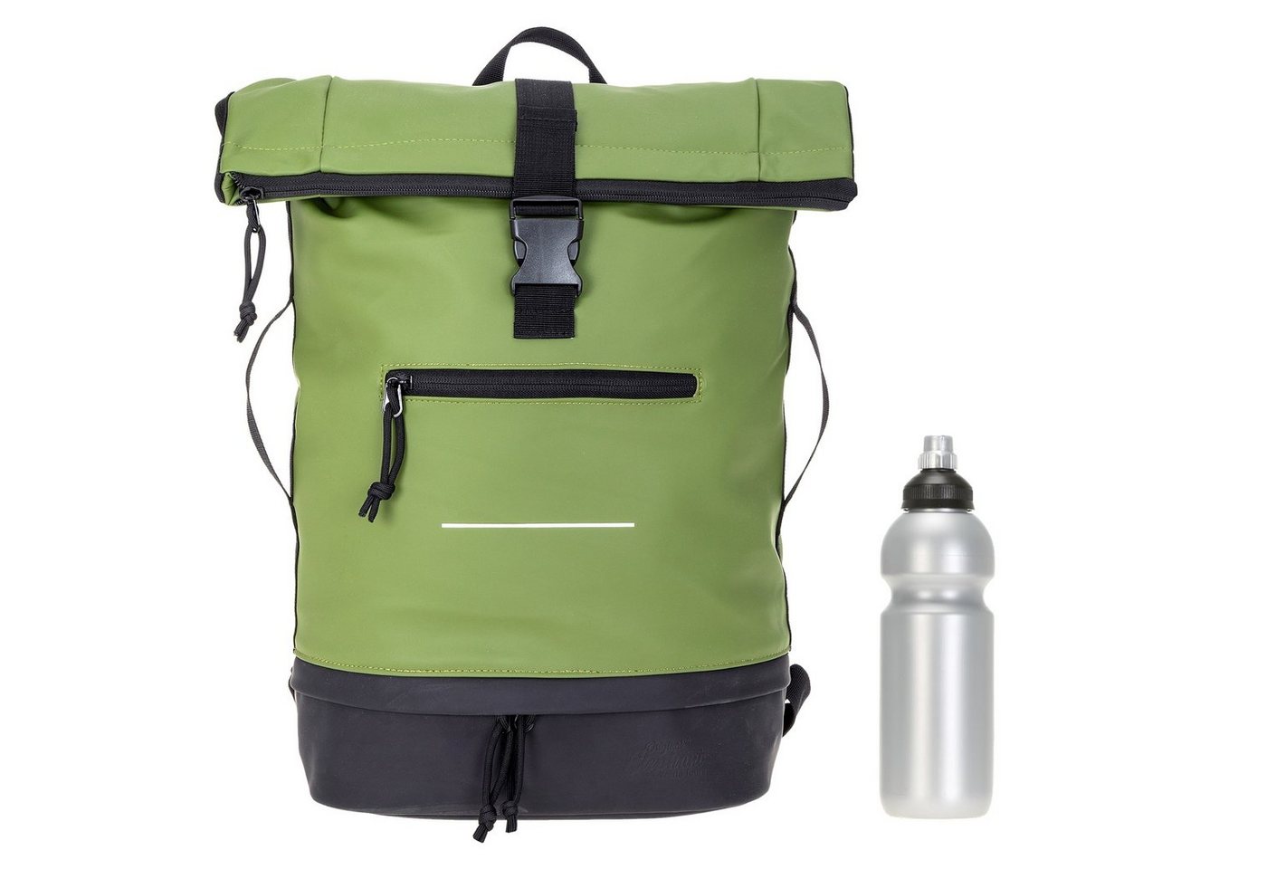 ELEPHANT Freizeitrucksack Time Bag aus Plane mit Bodenfach, Rucksack Laptoprucksack Daypack wasserabweisend + Trinkflasche – Bild 3 von 5