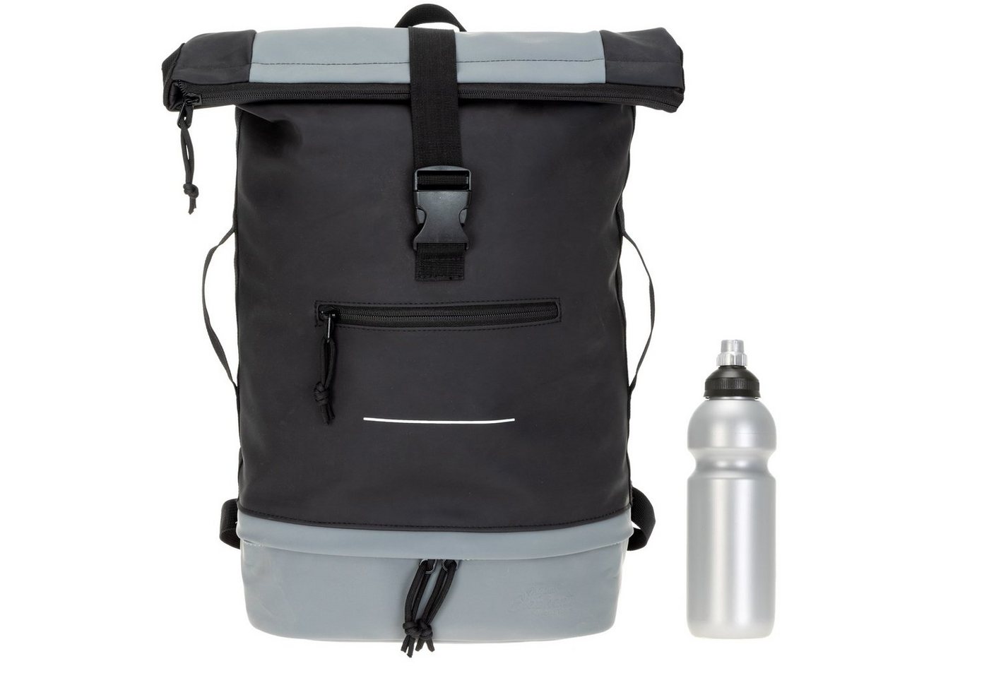ELEPHANT Freizeitrucksack Time Bag aus Plane mit Bodenfach, Rucksack Laptoprucksack Daypack wasserabweisend + Trinkflasche – Bild 3 von 5