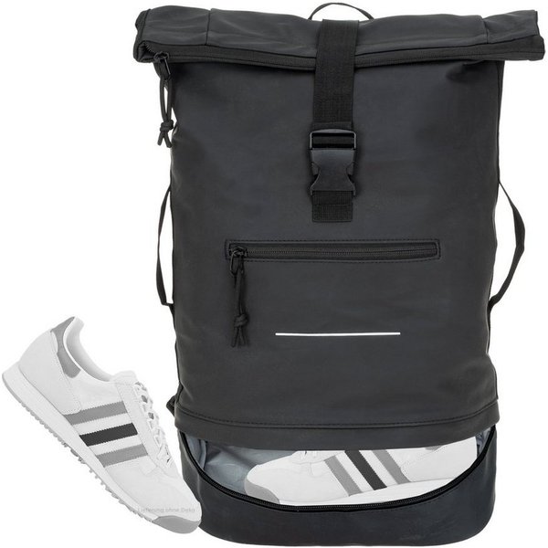 ELEPHANT Freizeitrucksack Time Bag aus Plane mit Bodenfach, Rucksack Laptoprucksack Daypack wasserabweisend + Trinkflasche