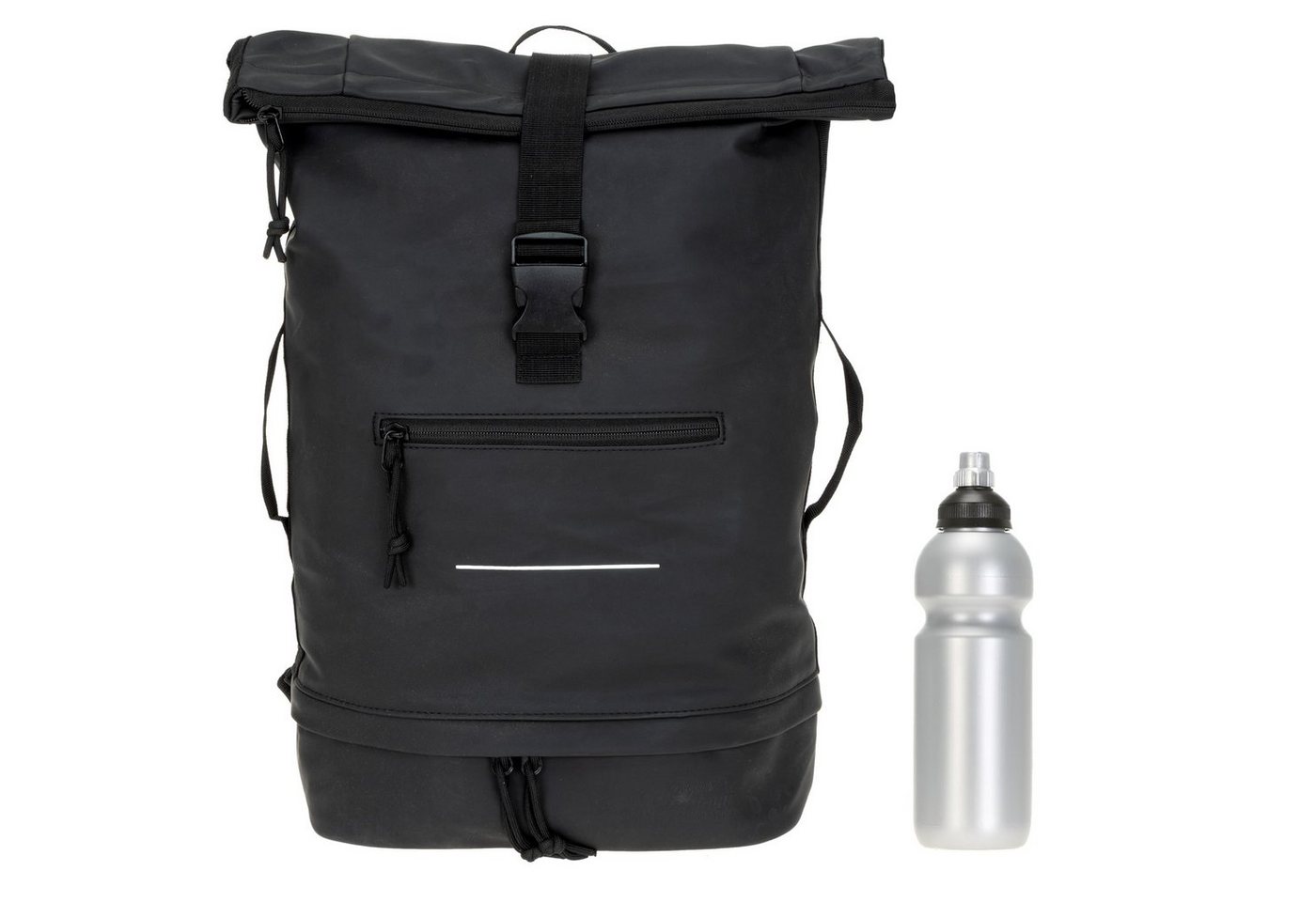 ELEPHANT Freizeitrucksack Time Bag aus Plane mit Bodenfach, Rucksack Laptoprucksack Daypack wasserabweisend + Trinkflasche – Bild 3 von 5