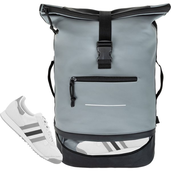 ELEPHANT Freizeitrucksack Time Bag aus Plane mit Bodenfach, Rucksack Laptoprucksack Daypack wasserabweisend + Trinkflasche
