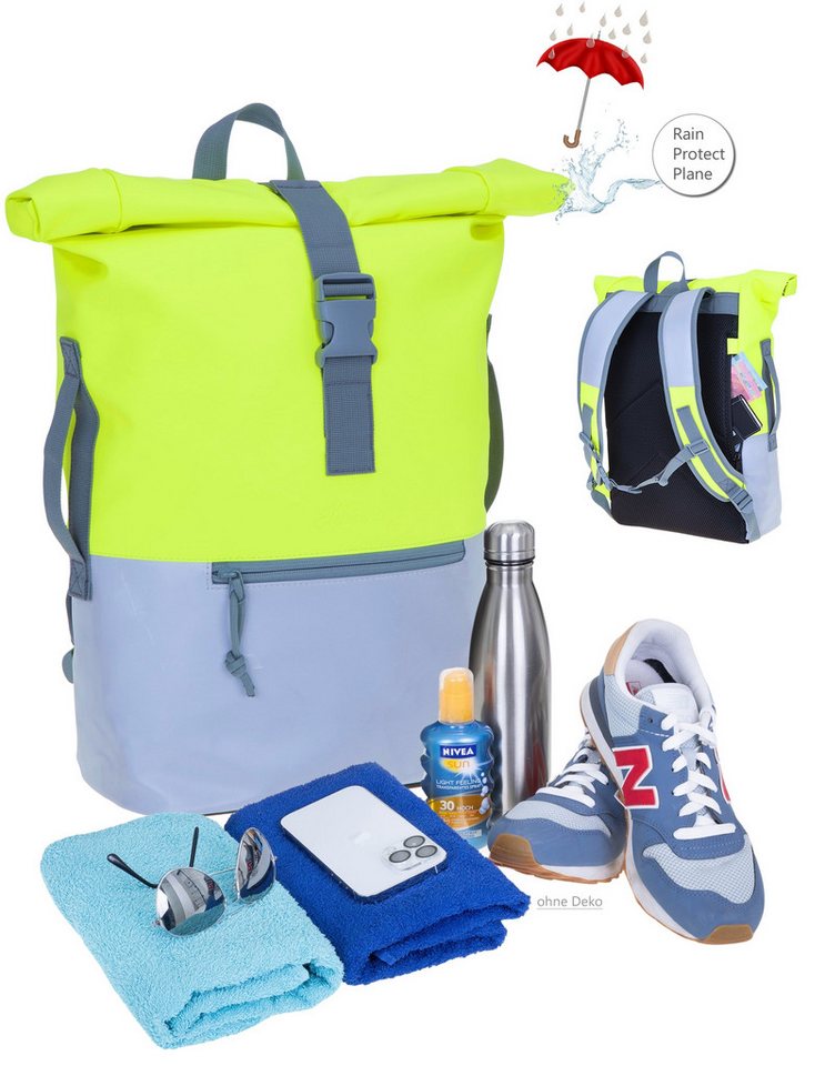 ELEPHANT Freizeitrucksack Time Bag Reflecitve Signal Neon Arbeitsrucksack, Rucksack Laptoprucksack Daypack wasserabweisend Freizeit Bag – Bild 5 von 5