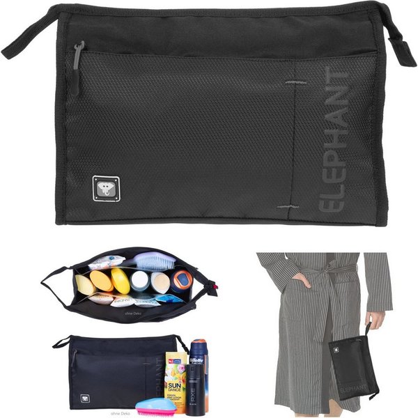 ELEPHANT Kulturbeutel groß Kulturtasche Washbag Herren Damen Kosmetiktasche, wasserabweisend Sauna Reise Sport Tasche Kosmetiktasche Dark