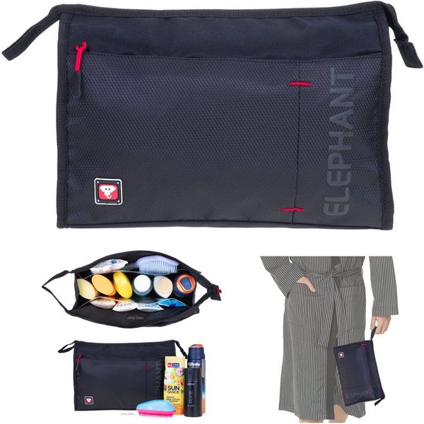 ELEPHANT Kulturbeutel groß Kulturtasche Washbag Herren Damen Kosmetiktasche, wasserabweisend Sauna Reise Sport Tasche Kosmetiktasche Dark