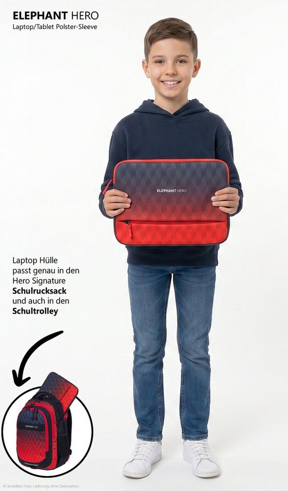 ELEPHANT Laptoptasche Laptophülle Polstertasche Sleeve, Schule Hero Signature Notebooktasche Schutzhülle für Laptop Tablet – Bild 3 von 5