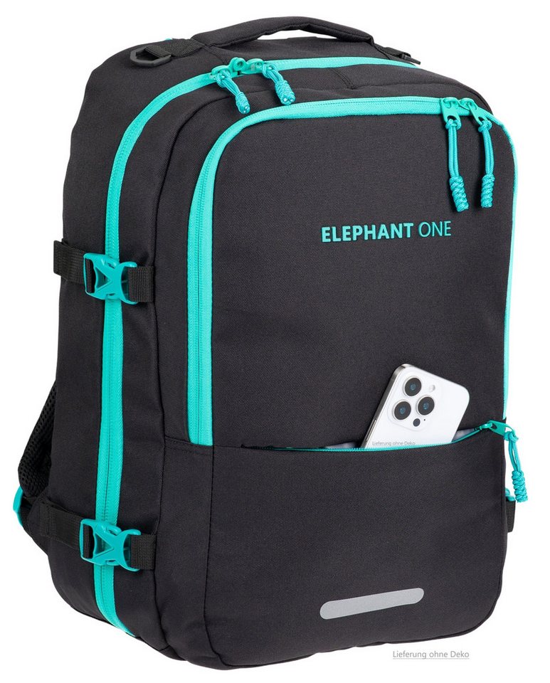 ELEPHANT Reiserucksack Handgepäck Fly Kabinen Daypack Herren Damen Laptopfach, Geheimfach Overnight Daypack Reise Flugzeug One ECO 13132 +Gurt – Bild 3 von 5