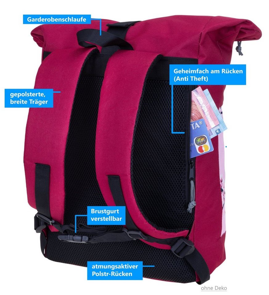 ELEPHANT Rucksack Damen Freizeitrucksack A4 groß 13038, Laptop Tasche Travel Geheimfach Daypack large + Trinkflasche – Bild 2 von 5