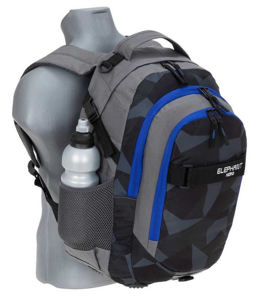 ELEPHANT Schulrucksack Hero Signature Schultasche (Set, 3-tlg., 3 Teile Rucksack Sporttasche Mäppchen Box), Softcase Schulranzen Schulmappe +rsm – Bild 2 von 5