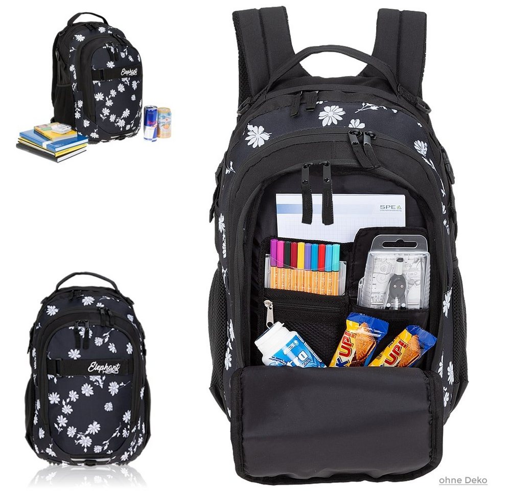 ELEPHANT Schulrucksack Hero Signature Schultasche (Set, 3-tlg., 3 Teile Rucksack Sporttasche Mäppchen Box), Softcase Schulranzen Schulmappe +rsm – Bild 3 von 5