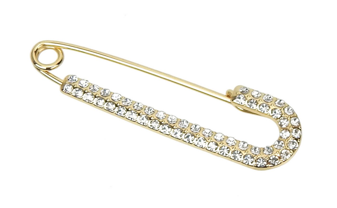 Ella Jonte Anstecknadel, Brosche Gold mit Strass – Elegante Verschlussnadel – Bild 2 von 3
