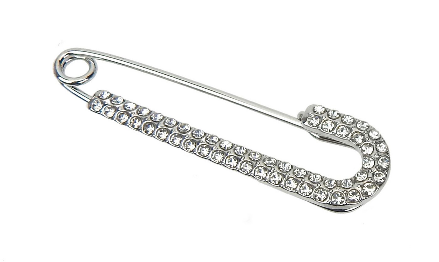 Ella Jonte Anstecknadel, Brosche silber mit Strass – Elegante Verschlussnadel – Bild 2 von 3