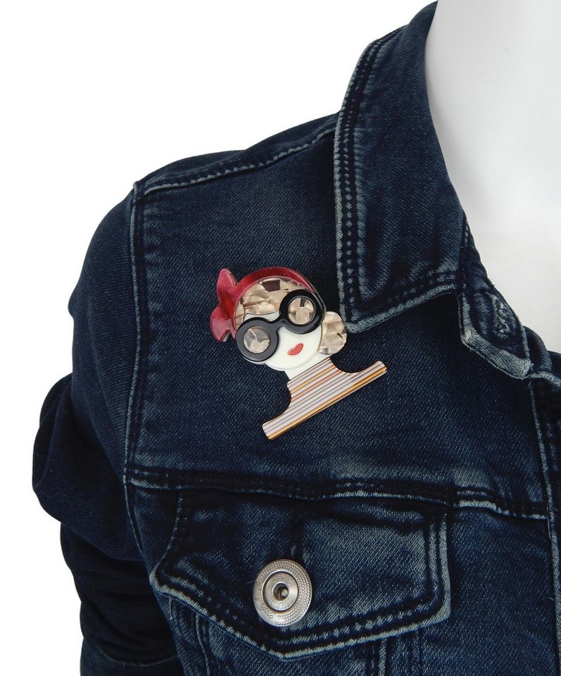 Ella Jonte Anstecknadel, Stilvolle Rockabella Brosche im Retro-Design – Einzigartiger Blickfang – Bild 2 von 2