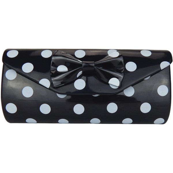 Ella Jonte Clutch, Rockabilly Retro, Polka Dots mit Schleife im 50er Jahre Vintage Stil