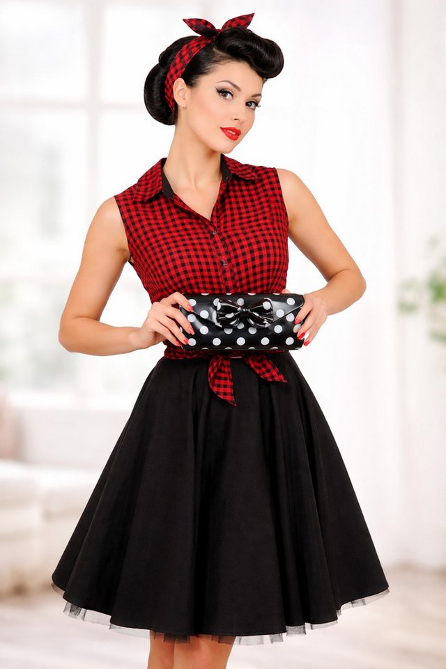 Ella Jonte Clutch, Rockabilly Retro, Polka Dots mit Schleife im 50er Jahre Vintage Stil – Bild 2 von 5