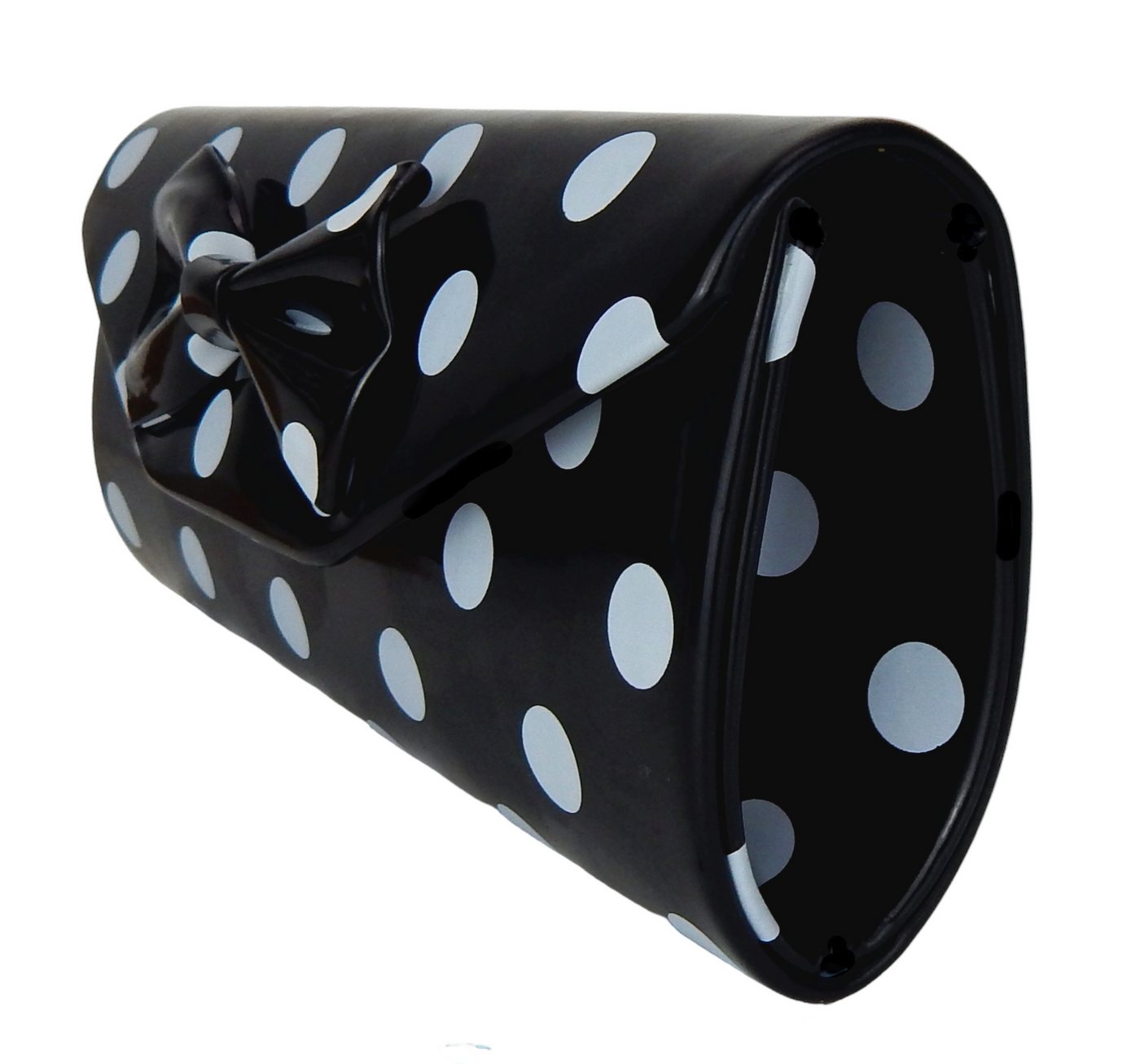 Ella Jonte Clutch, Rockabilly Retro, Polka Dots mit Schleife im 50er Jahre Vintage Stil – Bild 3 von 5