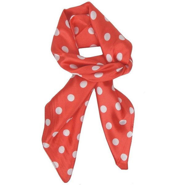 Ella Jonte Halstuch, Rockabilly rot weiß Punkte 40% Seide Retro - Bandana