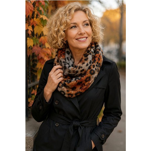 Ella Jonte Loop, weicher Loop-Schal im angesagten Leopard-Animalprint - Viskose