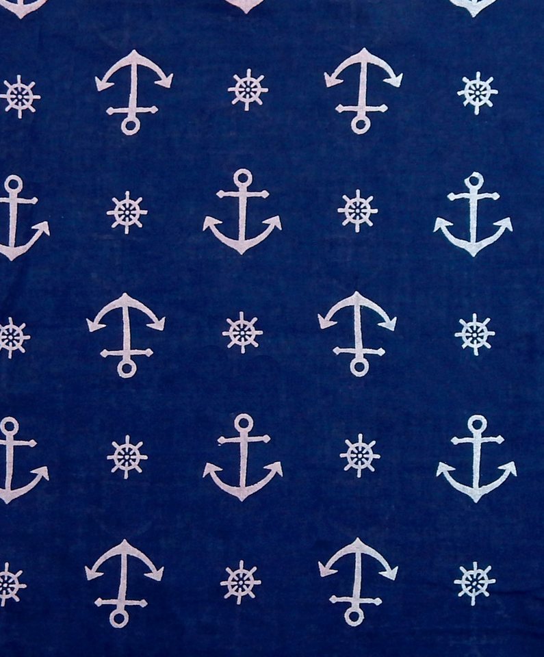 Ella Jonte Modeschal, leichter weicher maritimer Loop mit Anker blau rosa – Bild 3 von 3