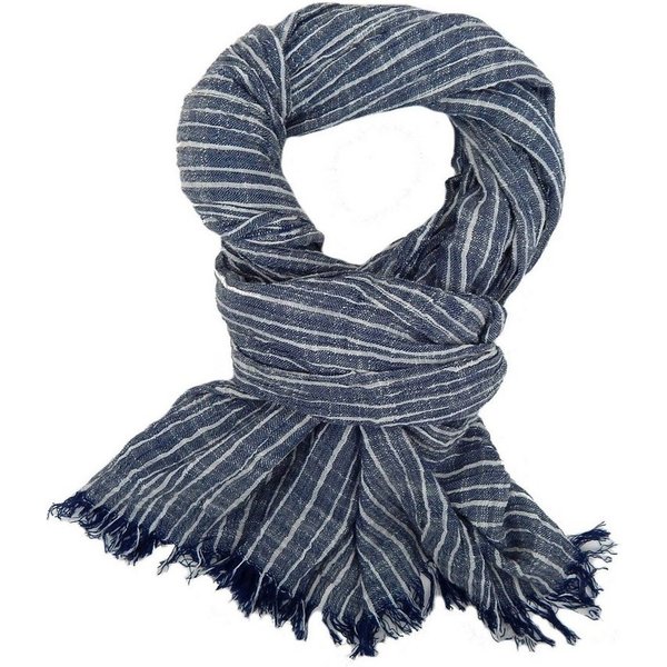 Ella Jonte Modeschal, Maritimer Streifen-Look mit Crinkle-Effekt aus Baumwoll-Mix