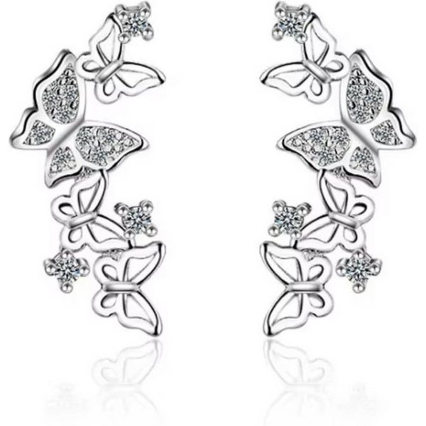 ELLAWIL Paar Ohrstecker Schmetterlings Ohrringe Silber / Ohrschmuck Ohrstecker Schmetterlinge (GESCHENKIDEE, Sterling Silber 925), inklusive Geschenkschachtel