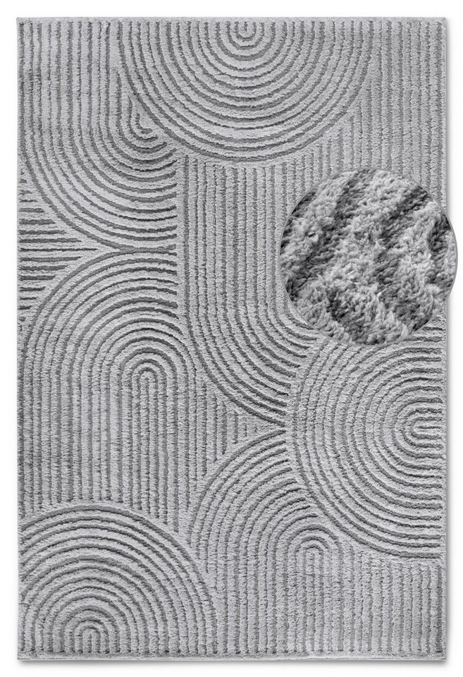 ELLE DECORATION Designteppich Chappe, rechteckig, Höhe: 18 mm, Shaggy, Läufer, flauschig, weich, Langflor, modern, Hoch Tief Effekt – Bild 2 von 5