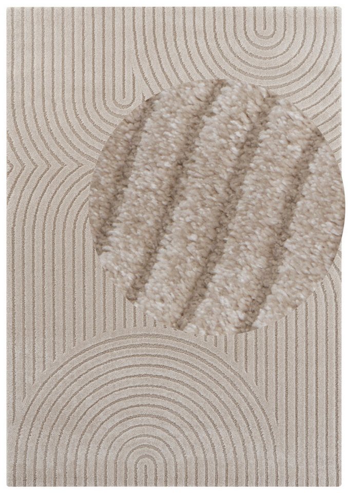 ELLE DECORATION Designteppich Panglao, rechteckig, Höhe: 14 mm, Boho Design, Kurzflor, 3D Optik, Skandinavisch, Wohnzimmer – Bild 2 von 5