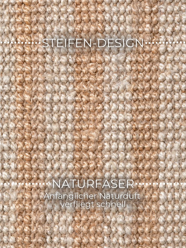 ELLE DECORATION Teppich Juteteppich Amber, rechteckig, Höhe: 10 mm, Jute, Natur, Wohnzimmer, Esszimmer, Schlafzimmer, Flur, Modern, Boho – Bild 3 von 5