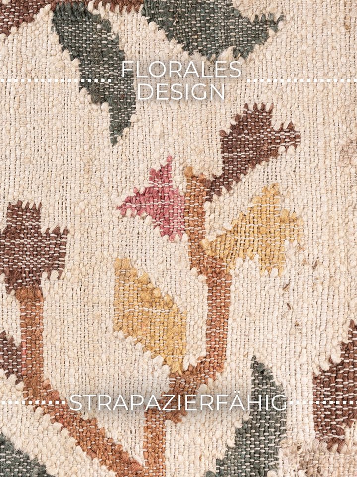 ELLE DECORATION Teppich Kelim Violette, rechteckig, Höhe: 3 mm, Jute, Baumwolle, Natur, Handgewebt, Kelim, orientalisch, Boho – Bild 3 von 5