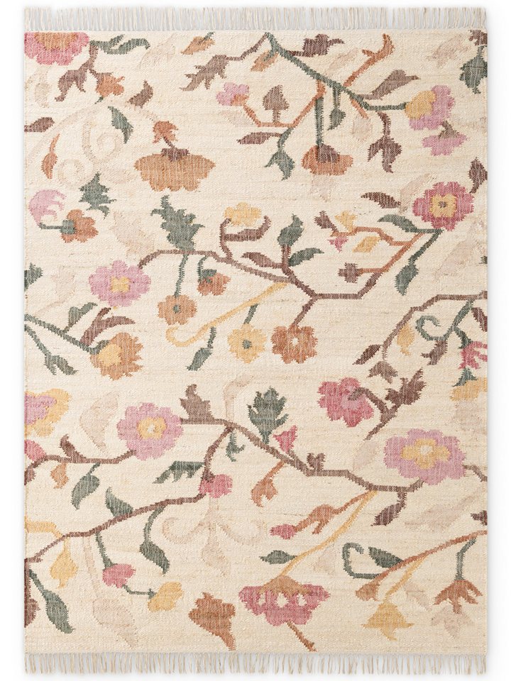 ELLE DECORATION Teppich Kelim Violette, rechteckig, Höhe: 3 mm, Jute, Baumwolle, Natur, Handgewebt, Kelim, orientalisch, Boho – Bild 4 von 5