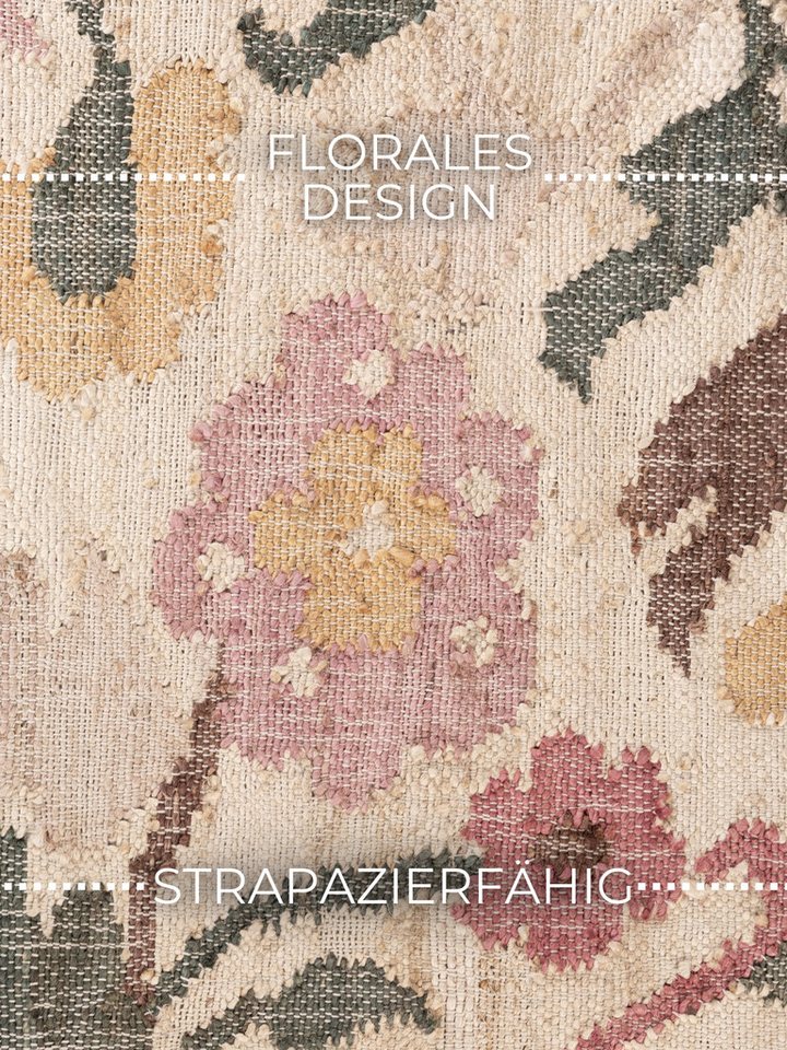 ELLE DECORATION Teppich Kelim Violette, rechteckig, Höhe: 3 mm, Jute, Baumwolle, Natur, Handgewebt, Kelim, orientalisch, Boho – Bild 3 von 5
