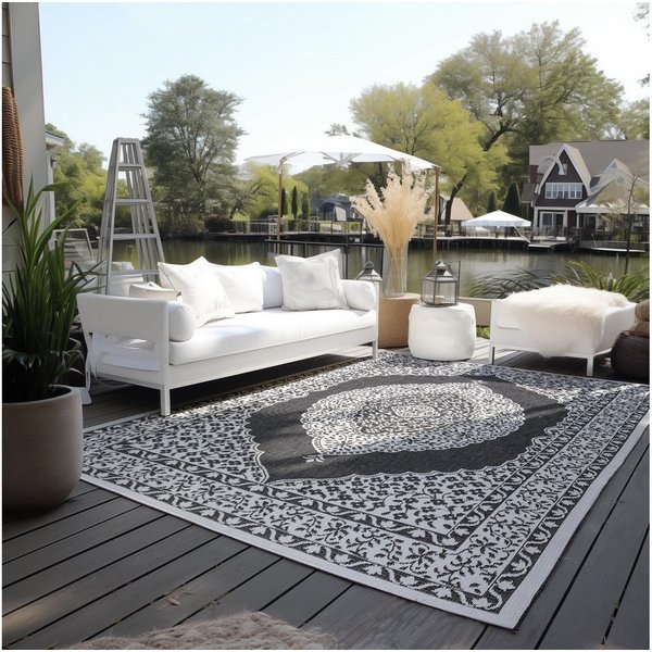 ELLE DECORATION Teppich Meekly Wendeteppich, rechteckig, Höhe: 5 mm, Flachgewebe, In-& Outdoor, Modern, beidseitig, Balkon, Wohnzimmer