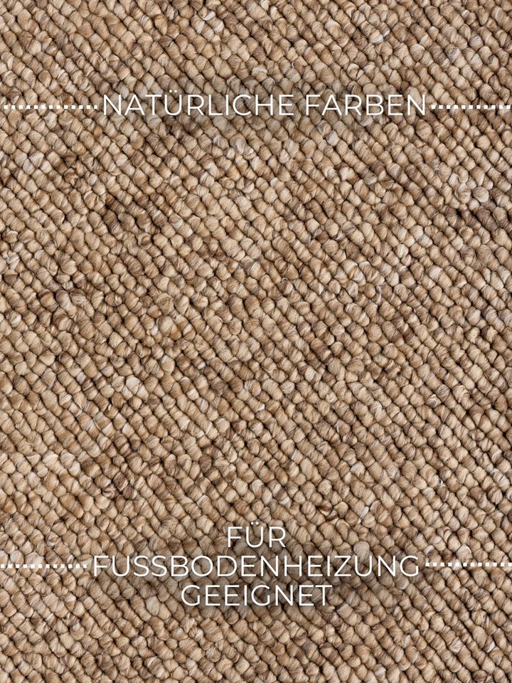 ELLE DECORATION Teppich Rocco, rechteckig, Höhe: 10 mm, Läufer, waschbar, Wohnzimmer, Esszimmer, Woll-Optik – Bild 4 von 5