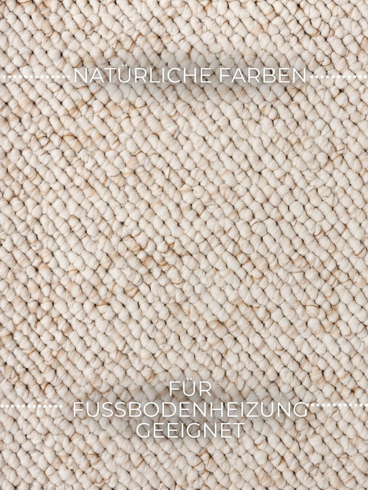 ELLE DECORATION Teppich Rocco, rechteckig, Höhe: 10 mm, Läufer, waschbar, Wohnzimmer, Esszimmer, Woll-Optik – Bild 4 von 5