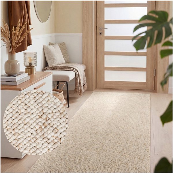 ELLE DECORATION Teppich Rocco, rechteckig, Höhe: 10 mm, Läufer, waschbar, Wohnzimmer, Esszimmer, Woll-Optik