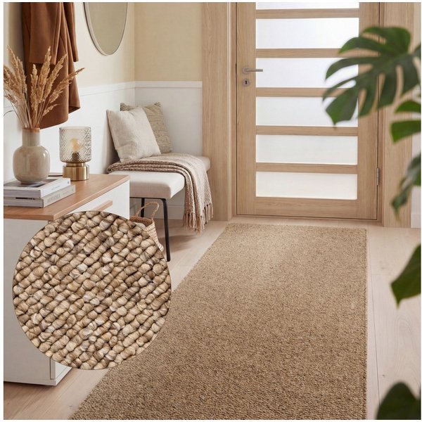 ELLE DECORATION Teppich Rocco, rechteckig, Höhe: 10 mm, Läufer, waschbar, Wohnzimmer, Esszimmer, Woll-Optik