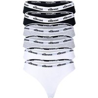 ELLESSE ellesse Damen Strings, 6er Pack - HILLAR, Unterwäsche, Cotton Stretch, Logobund, Größe M in Bunt