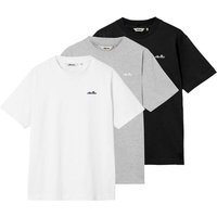 ELLESSE ellesse Herren T-Shirt, 3er Pack - Zivola Tee, Kurzarm, Rundhals, Logo, Baumwolle, einfarbig, Größe M in Schwarz