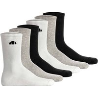 ELLESSE ellesse Unisex Socken, 6er Pack - ALACRE, Crew Socken, Logo, einfarbig, Größe 41-46 in Schwarz